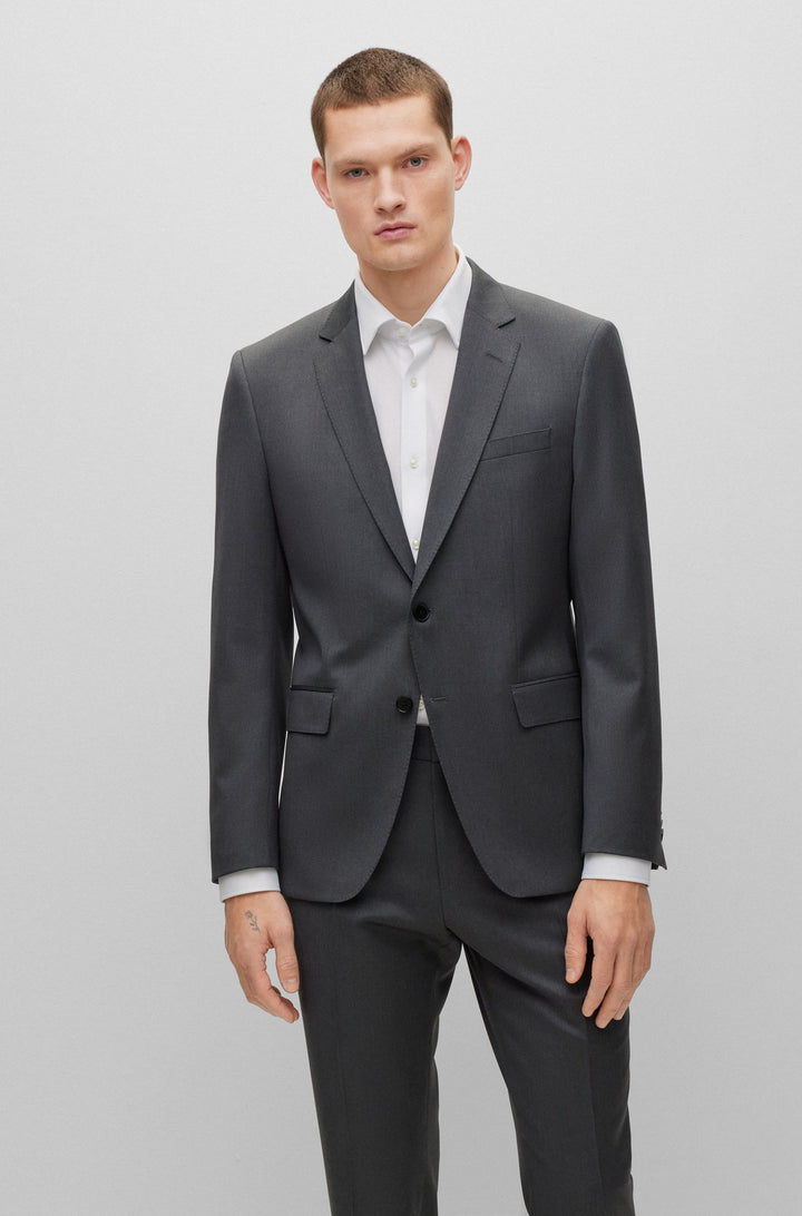 BOSS Slim Fit Formal Jacket,751 in Wool,wool Solid Virgin w - H-HUGE-B1 10236006 01-50469171- Concorde Fashion#color_grey-021