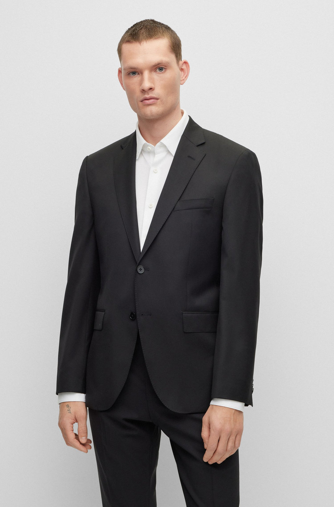 BOSS Regular Fit Formal Jacket in Wool - H-JECKSON-B1 10236006 01-50469172- Concorde Fashion#color_black-001