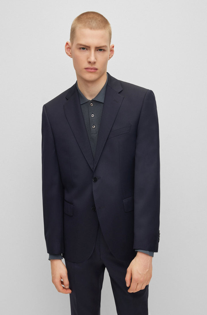 BOSS Regular Fit Formal Jacket in Wool - H-JECKSON-B1 10236006 01-50469172- Concorde Fashion#color_navy-401