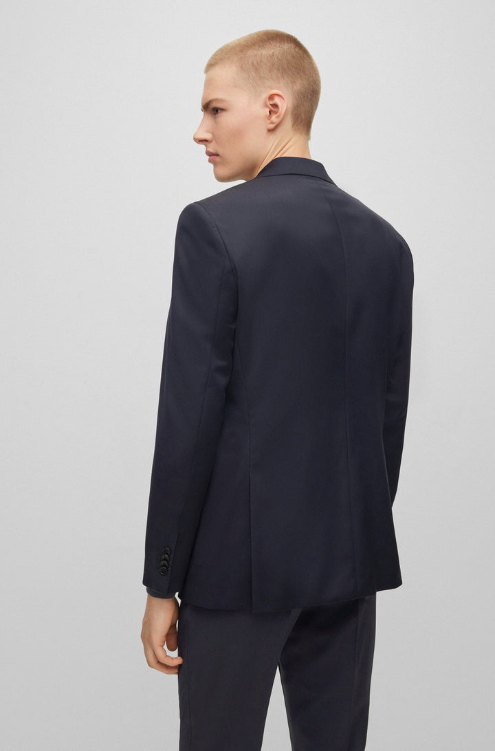 BOSS Regular Fit Formal Jacket in Wool - H-JECKSON-B1 10236006 01-50469172- Concorde Fashion#color_navy-401
