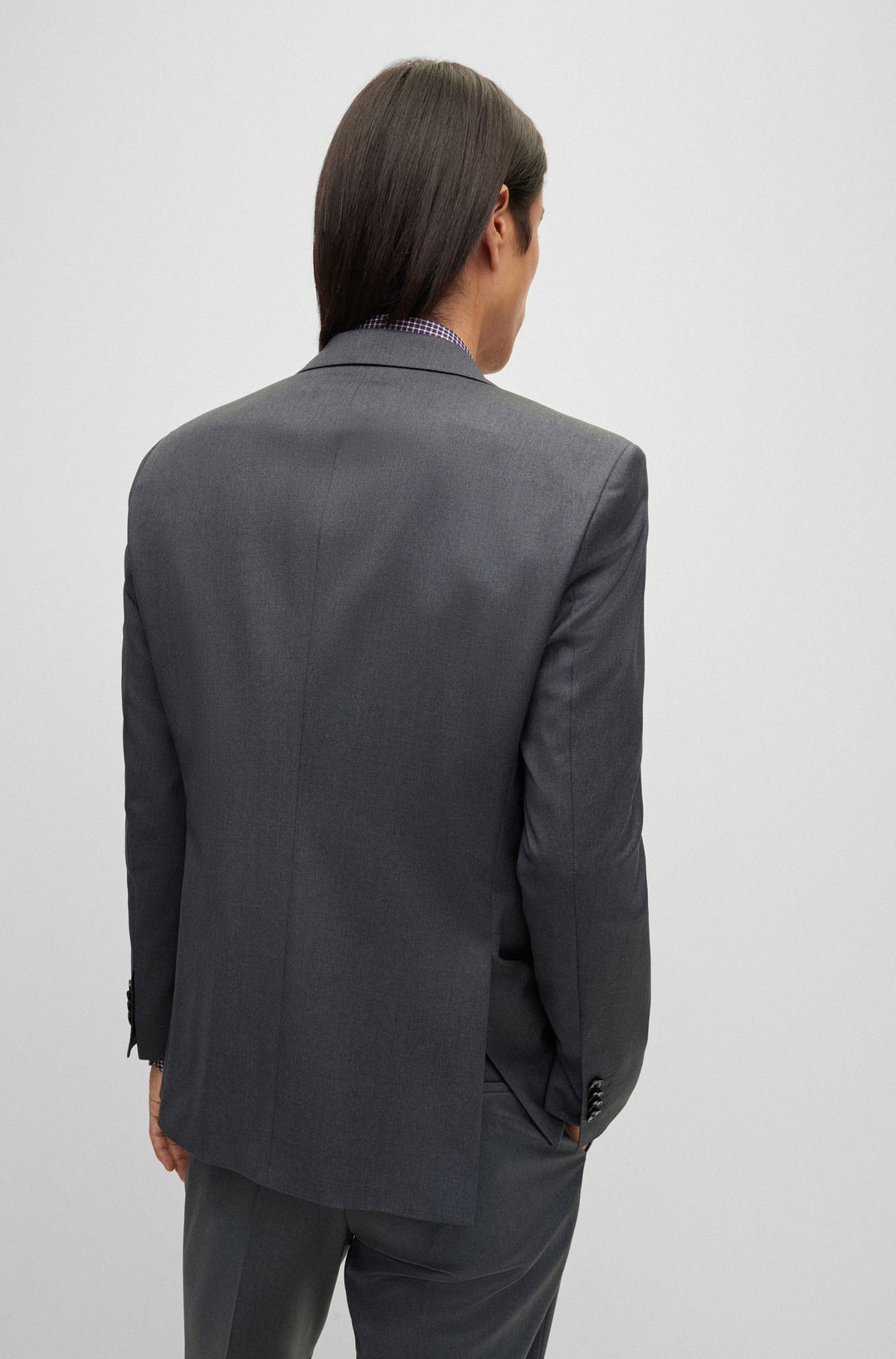 BOSS Regular Fit Formal Jacket in Wool - H-JECKSON-B1 10236006 01-50469172- Concorde Fashion#color_grey-021
