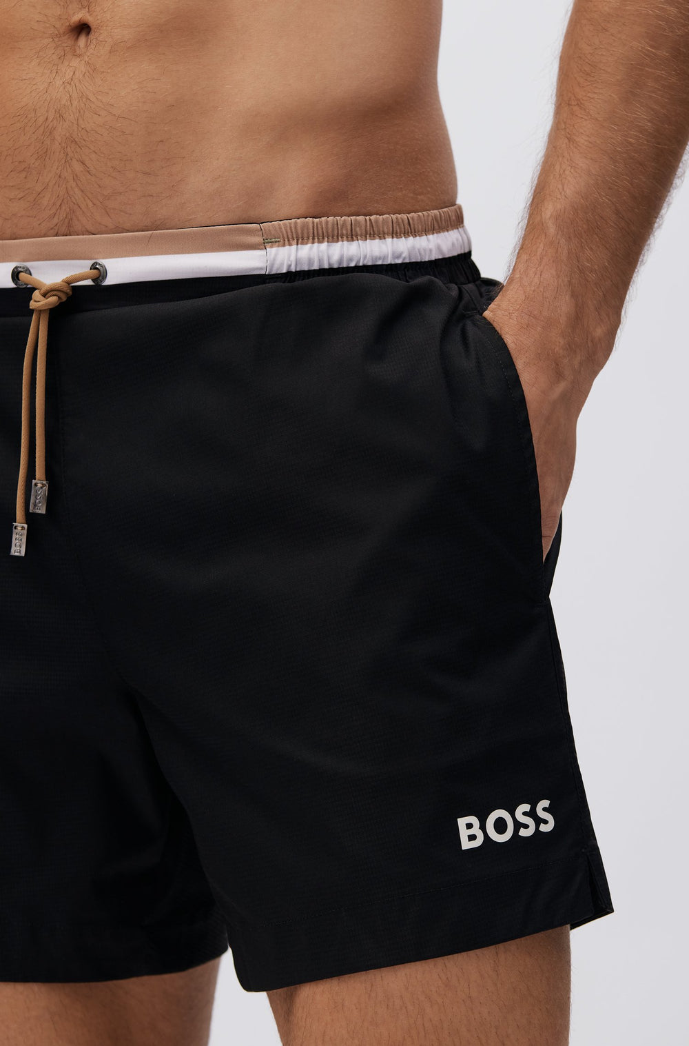 BOSS Regular Fit Shorts in Polyester - ATOLL 10236023 01-50469324- Concorde Fashion#color_black-004