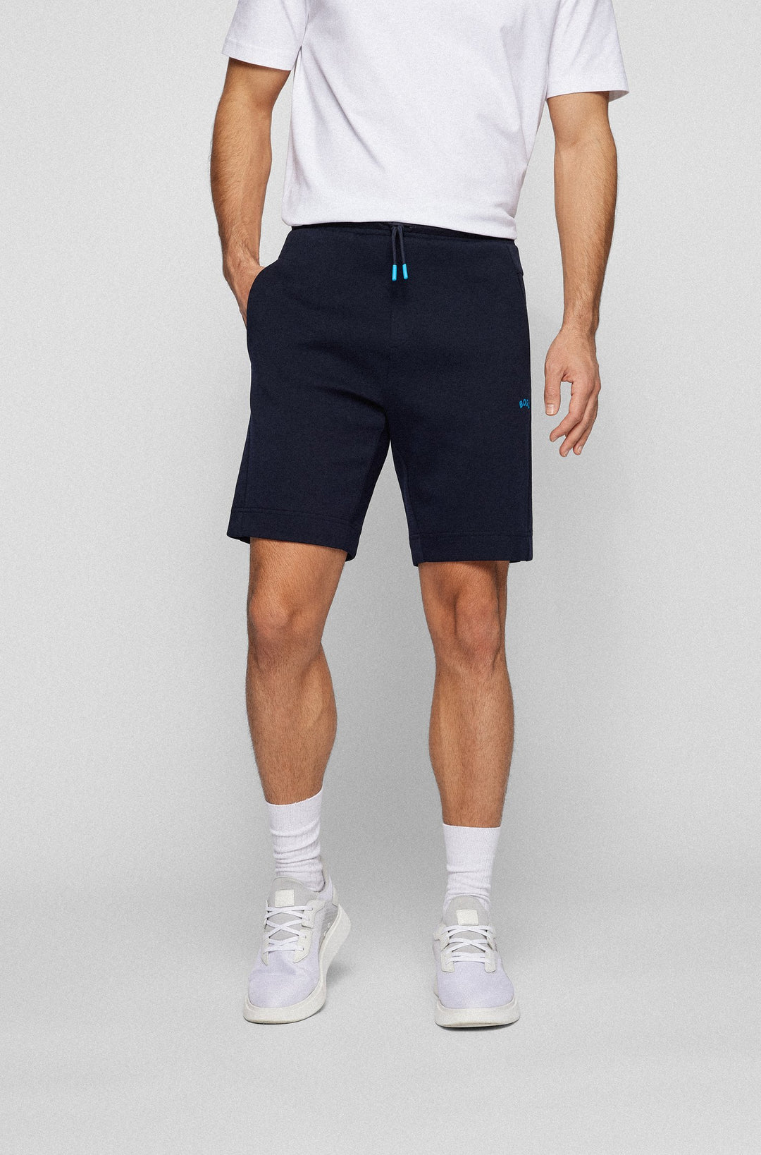 BOSS Regular Fit Shorts in cotton mix - HEADLO 2 10236288 01-50469379 - Concorde Fashion#color_navy-402