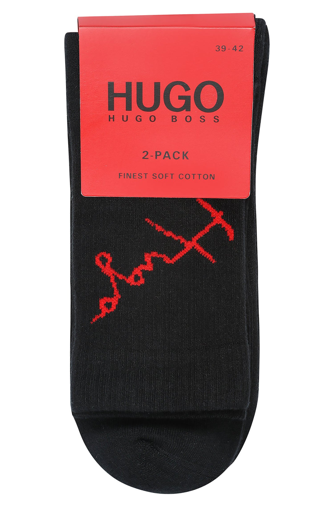 HUGO   Socks in Cotton Mix - 2P QS RIB WRITING CC 10237595-50458299 - Concorde Fashion#color_black-001