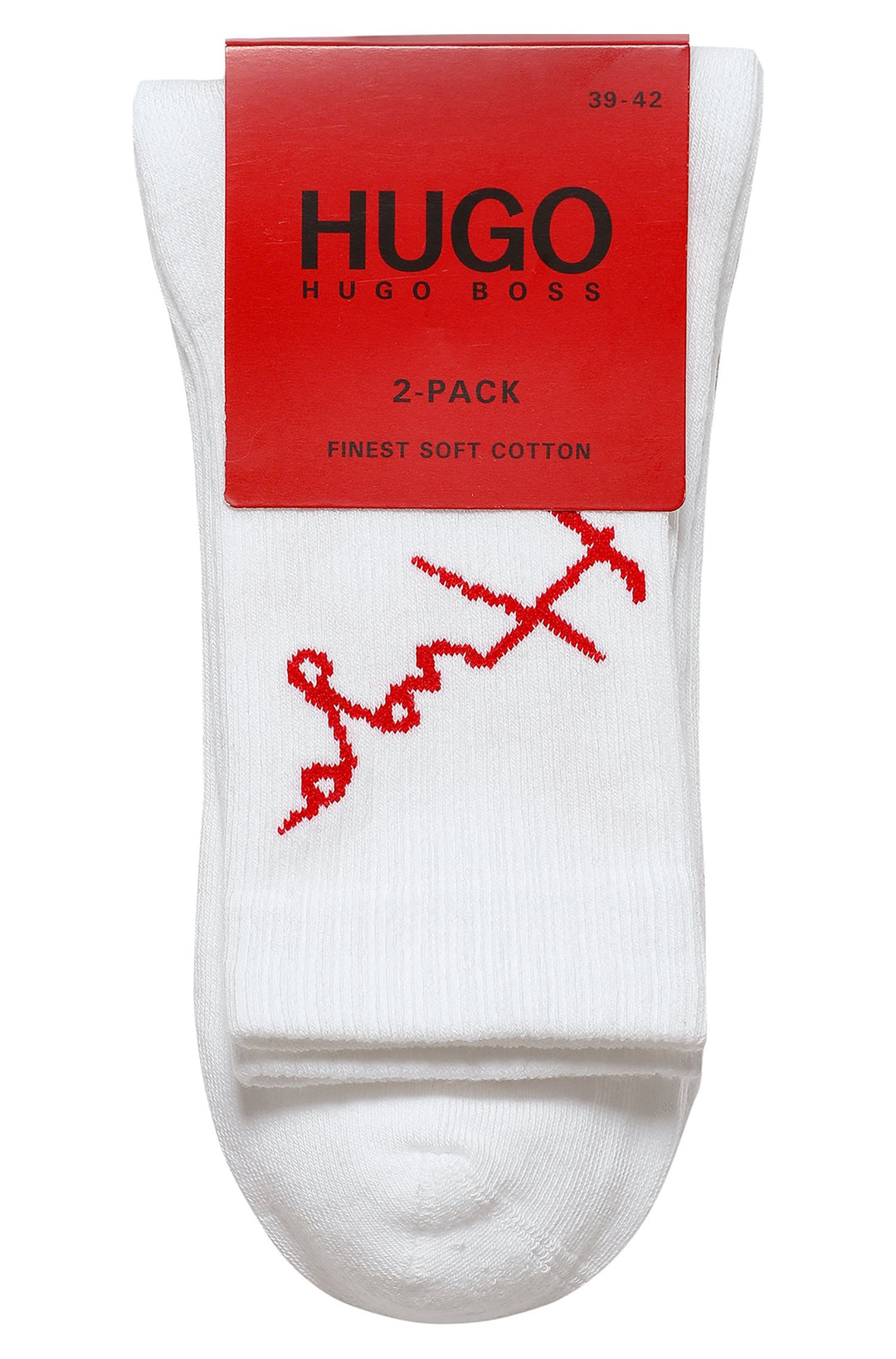 HUGO   Socks in Cotton Mix - 2P QS RIB WRITING CC 10237595-50458299 - Concorde Fashion#color_white-100
