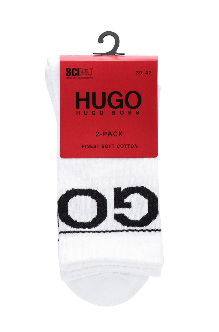 HUGO   Socks in Cotton Mix - 2P QS RIB ICONIC CC 10238071 01-50459409 - Concorde Fashion#color_white-100