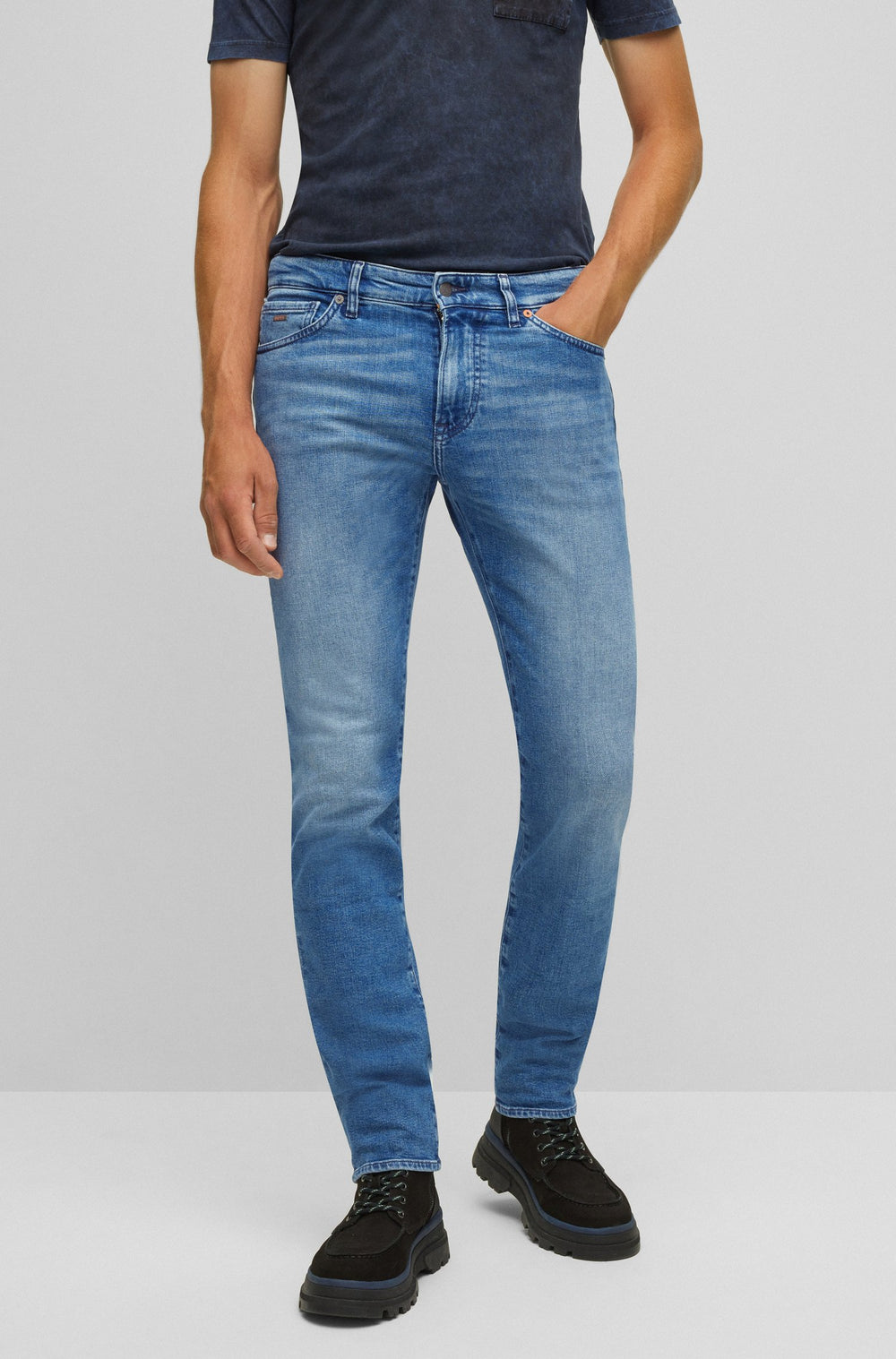 BOSS Regular Fit Jeans in cotton mix - MAINE BC-L-C 10239566 02-50471162- Concorde Fashion#color_blue-436