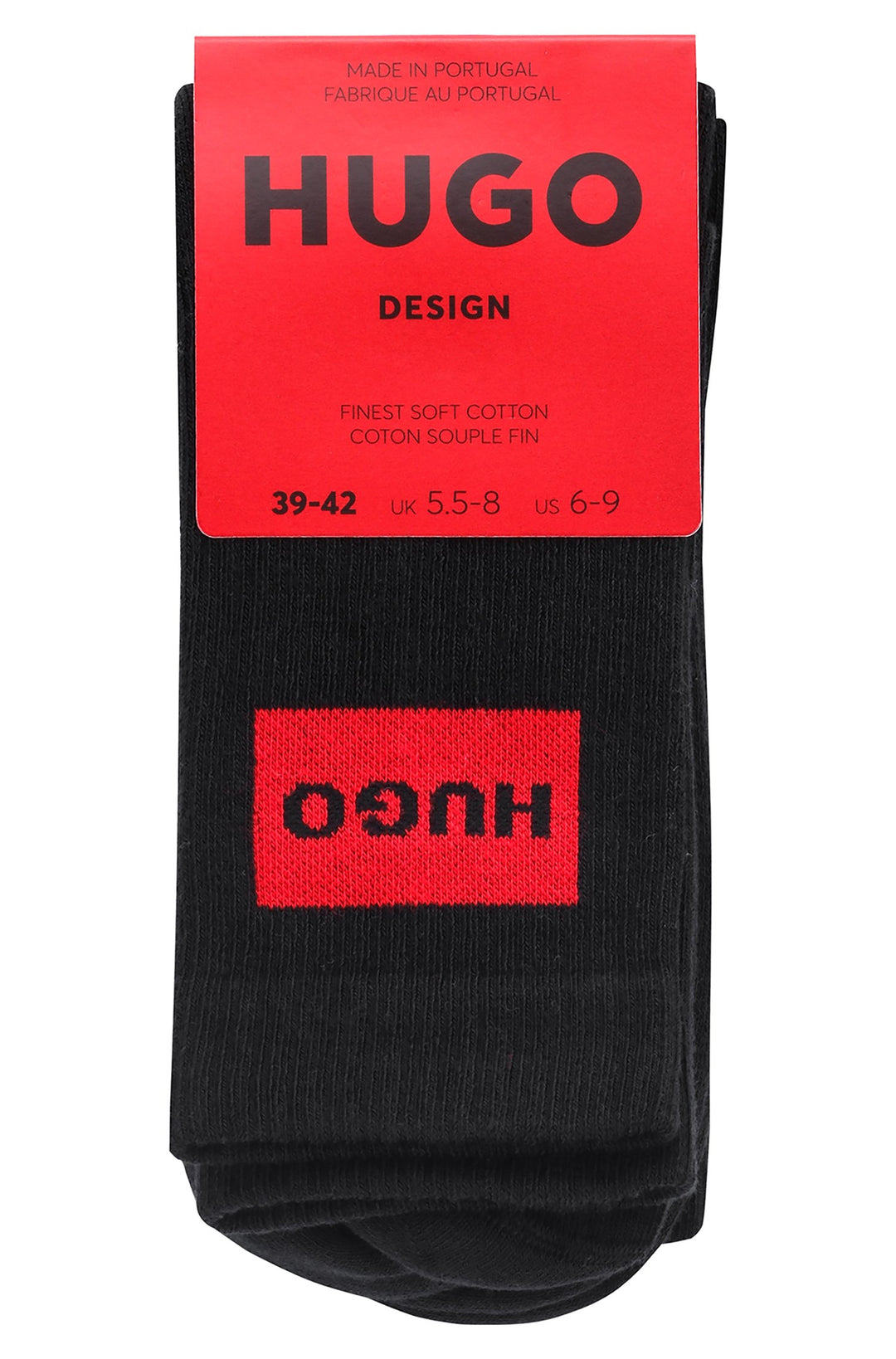 HUGO  Socks in cotton mix - 2P QS RIB LABEL CC 10241200 01-50468432 - Concorde Fashion#color_black-001