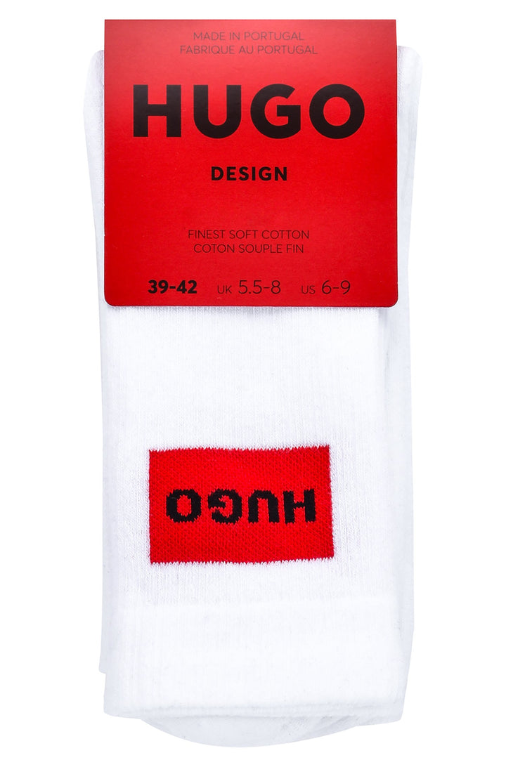 HUGO  Socks in cotton mix - 2P QS RIB LABEL CC 10241200 01-50468432 - Concorde Fashion#color_white-100
