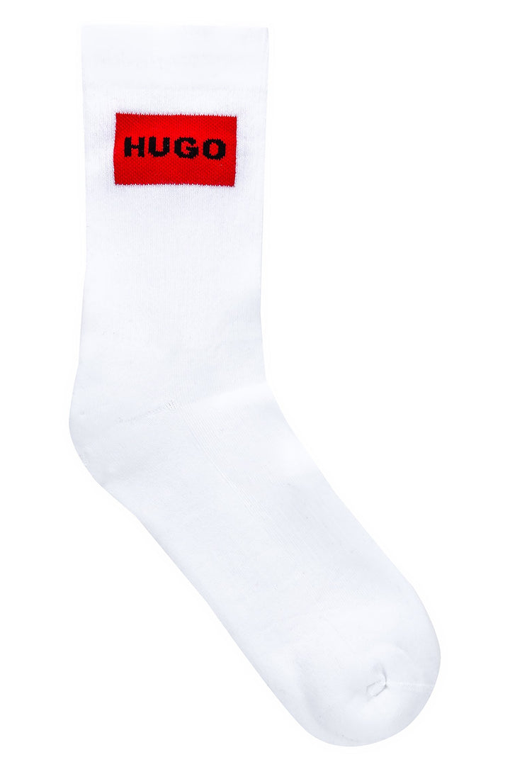HUGO  Socks in cotton mix - 2P QS RIB LABEL CC 10241200 01-50468432 - Concorde Fashion#color_white-100