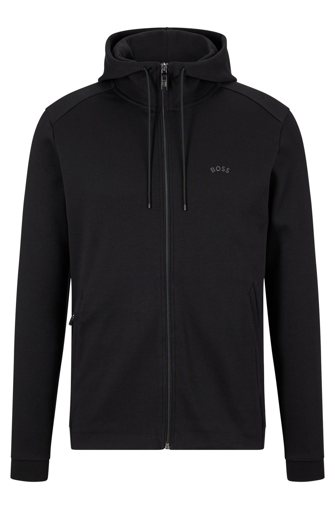 BOSS Regular Fit Hoodies in cotton - SAGGY CURVED 10241786 01-50469104- Concorde Fashion#color_black-001