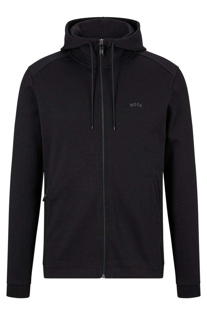 BOSS Regular Fit Hoodies in cotton - SAGGY CURVED 10241786 01-50469104- Concorde Fashion#color_black-001