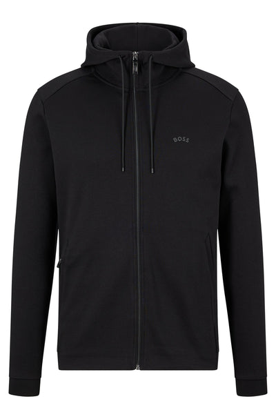 BOSS Regular Fit Hoodies in cotton - SAGGY CURVED 10241786 01-50469104- Concorde Fashion#color_black-001