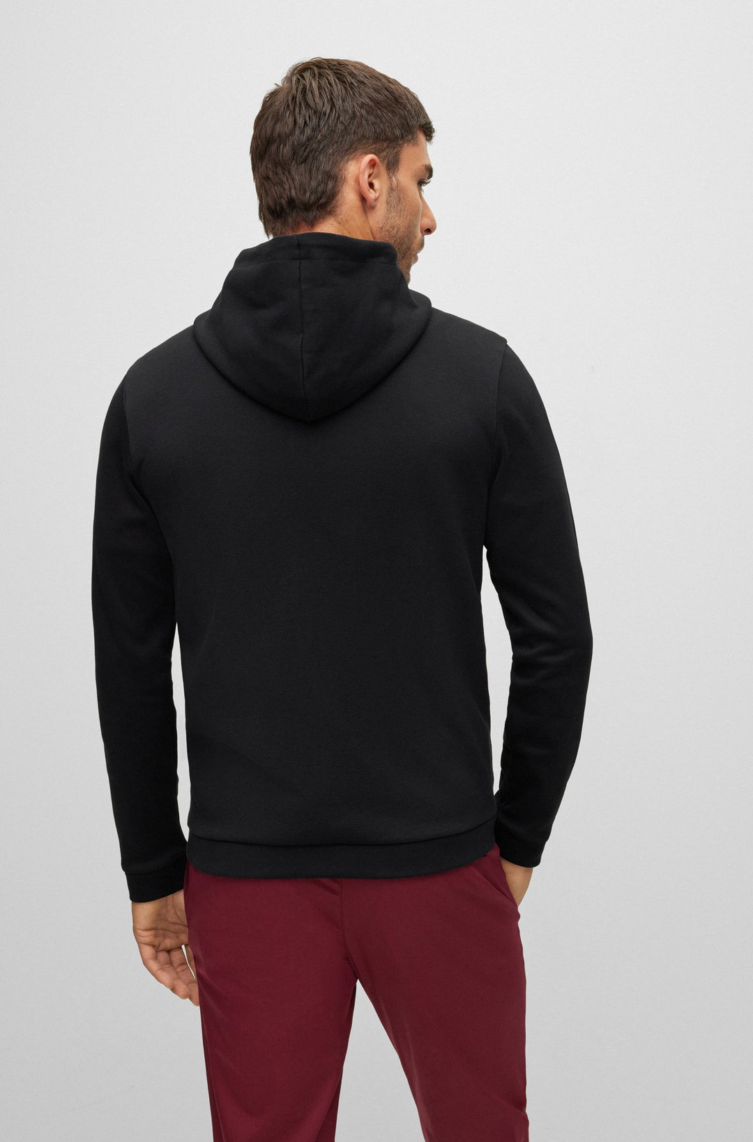 BOSS Regular Fit Hoodies in cotton - SAGGY CURVED 10241786 01-50469104- Concorde Fashion#color_black-001