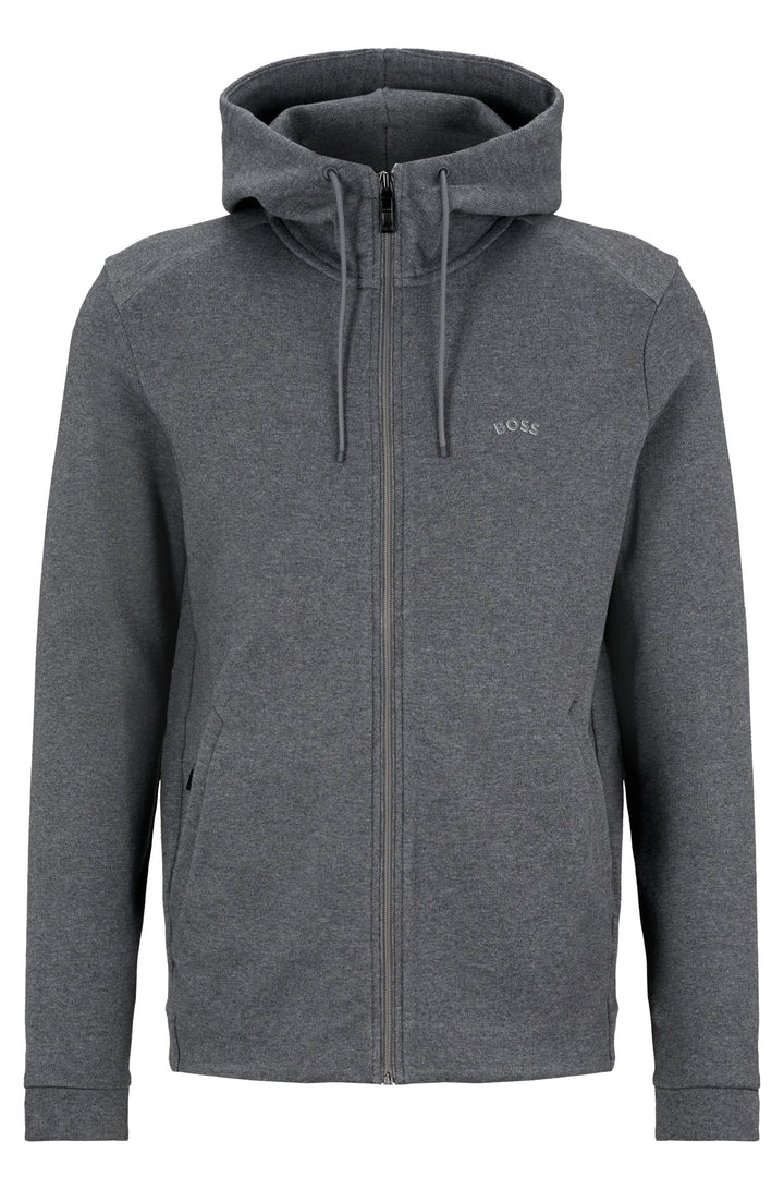 BOSS Regular Fit Hoodies in cotton - SAGGY CURVED 10241786 01-50469104- Concorde Fashion#color_grey-031