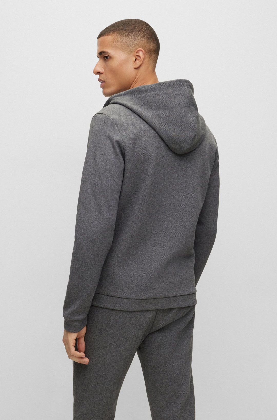 BOSS Regular Fit Hoodies in cotton - SAGGY CURVED 10241786 01-50469104- Concorde Fashion#color_grey-031