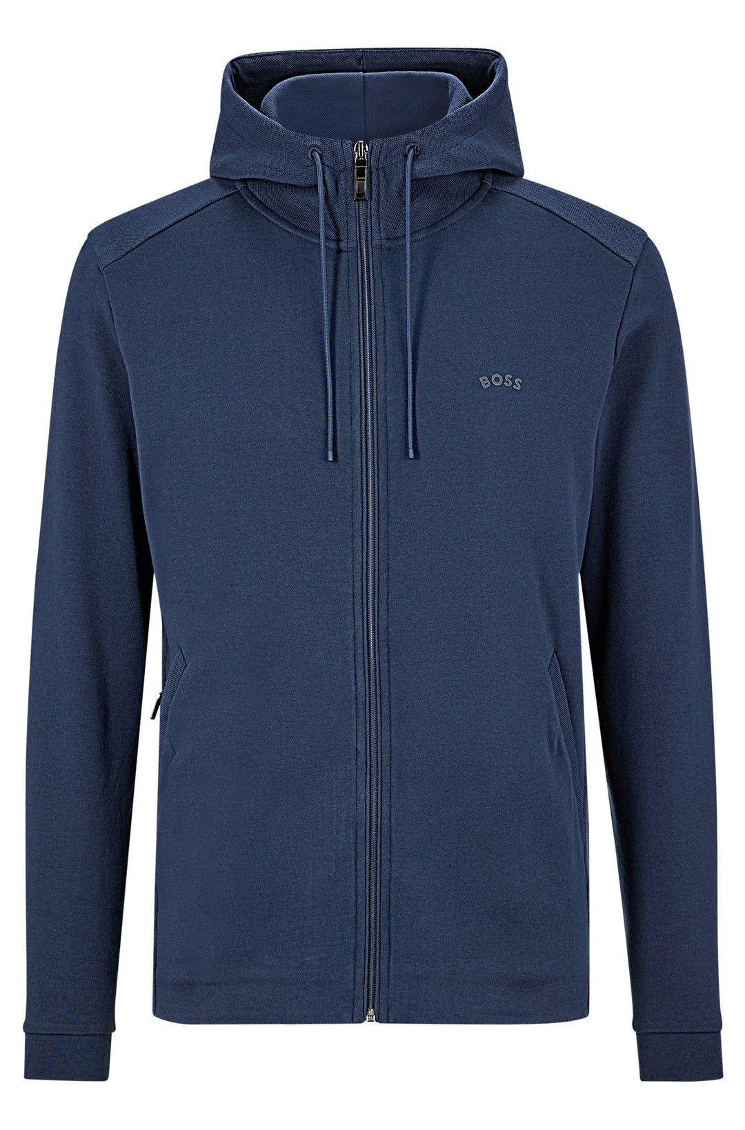 BOSS Regular Fit Hoodies in cotton - SAGGY CURVED 10241786 01-50469104- Concorde Fashion#color_navy-410