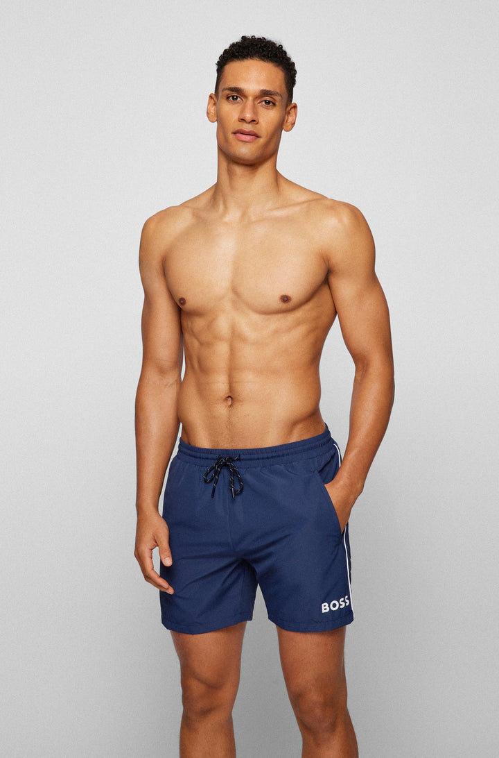 BOSS Regular Fit Shorts in Polyester - STARFISH 10241791 01-50469607 - Concorde Fashion#color_navy-413