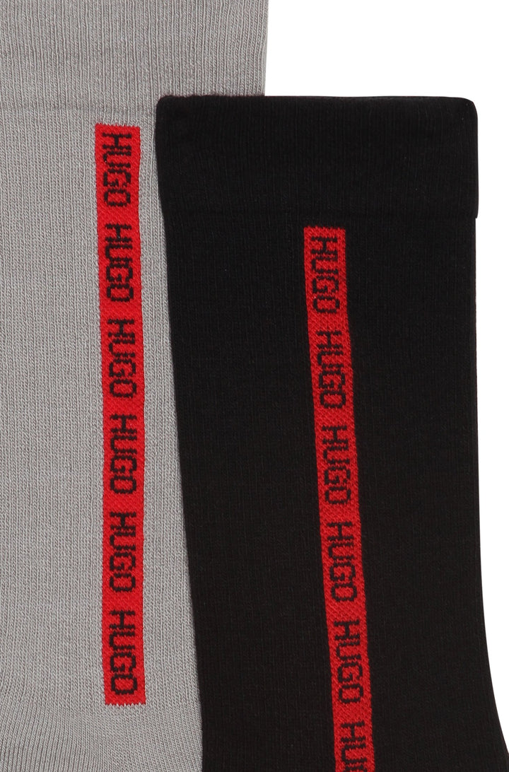 HUGO  Socks in cotton mix - 2P RS RIB TAPE CC 10241853 01-50469640 - Concorde Fashion#color_grey-030