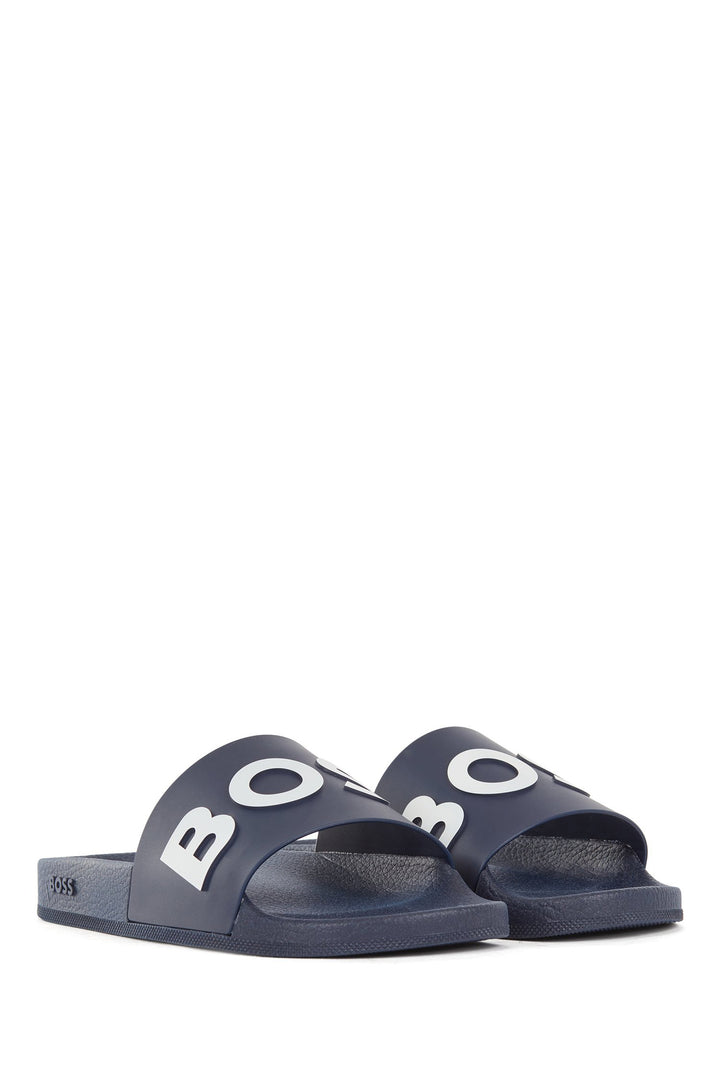 BOSS Standard Sole Slippers in Artificial Leather - BAY_IT_SLID_RBLG 10242218 01-50471271 - Concorde Fashion#color_navy-405