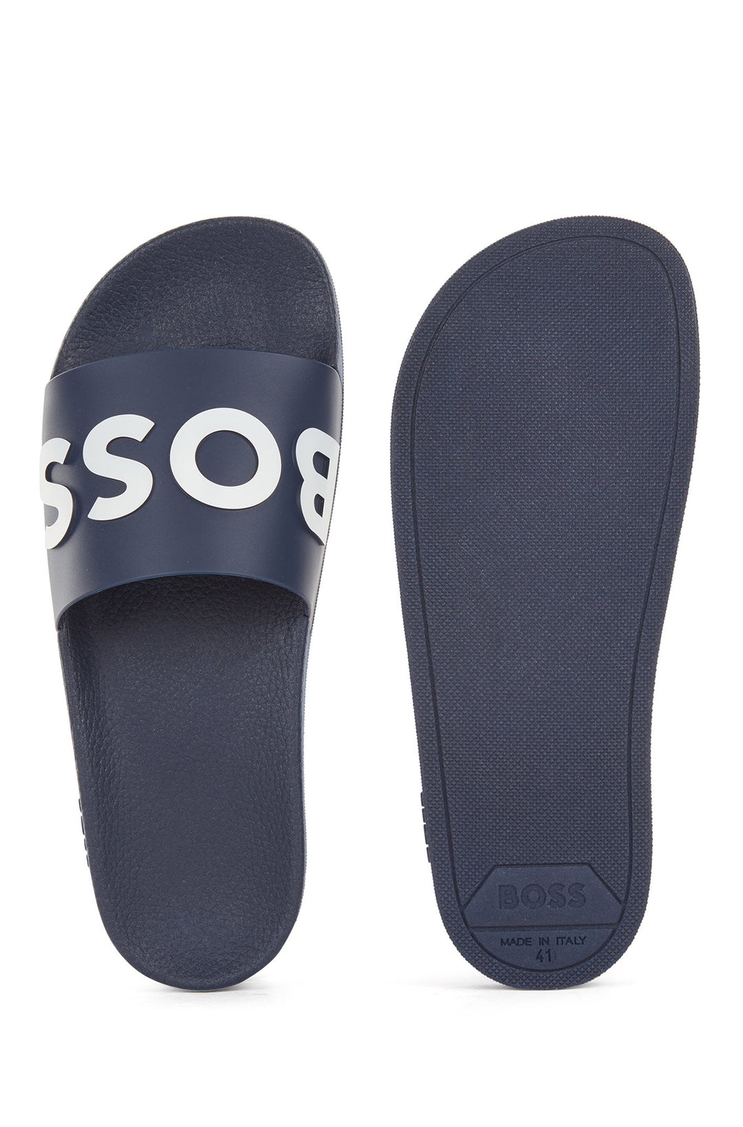 BOSS Standard Sole Slippers in Artificial Leather - BAY_IT_SLID_RBLG 10242218 01-50471271 - Concorde Fashion#color_navy-405