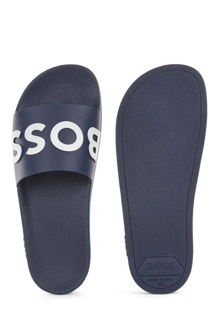 BOSS Standard Sole Slippers in Artificial Leather - BAY_IT_SLID_RBLG 10242218 01-50471271 - Concorde Fashion#color_navy-405