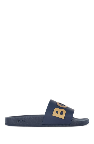BOSS Standard Sole Slippers in Artificial Leather - BAY_IT_SLID_RBLG 10242218 01-50471271 - Concorde Fashion#color_navy-417