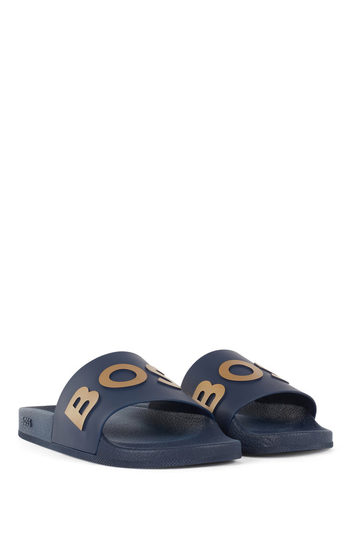 BOSS Standard Sole Slippers in Artificial Leather - BAY_IT_SLID_RBLG 10242218 01-50471271 - Concorde Fashion#color_navy-417