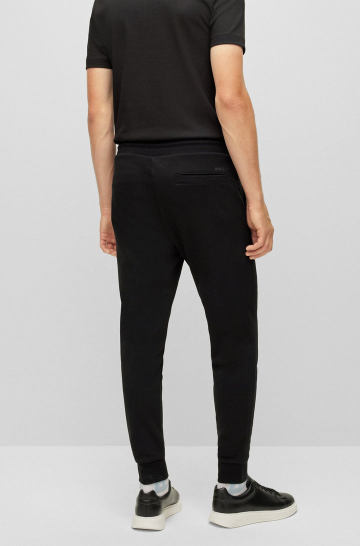 BOSS Regular Fit Jogging Pants in cotton - LAMONT 92 10242373 01-50471958- Concorde Fashion#color_black-001
