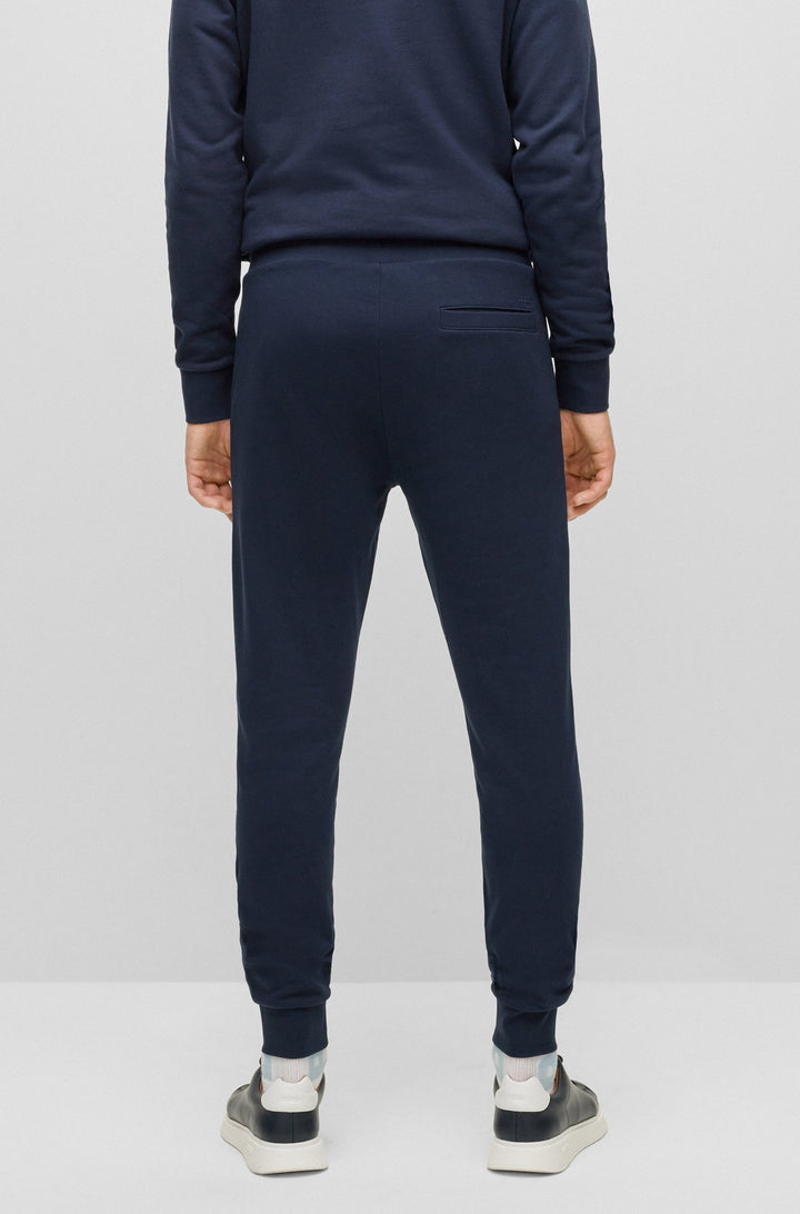 BOSS Regular Fit Jogging Pants in cotton - LAMONT 92 10242373 01-50471958- Concorde Fashion#color_navy-404