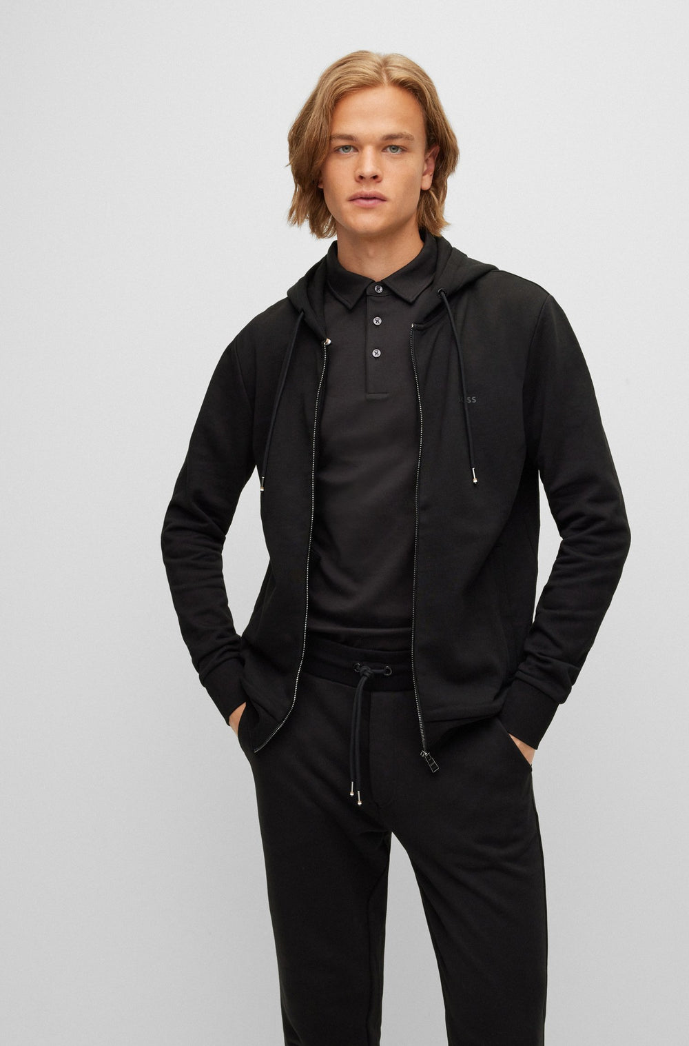 BOSS Regular Fit Hoodies in cotton - SEEGER 92 10242373 01-50471960- Concorde Fashion#color_black-001