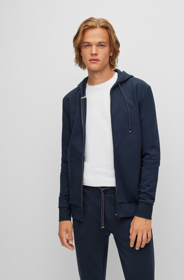 BOSS Regular Fit Hoodies in cotton - SEEGER 92 10242373 01-50471960- Concorde Fashion#color_navy-404