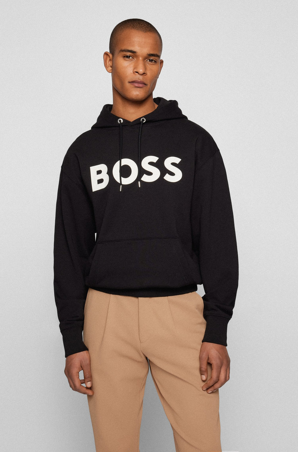 BOSS Regular Fit Hoodies in Cotton - SULLIVAN 04_IN 10242373 01-50477050- Concorde Fashion#color_black-001