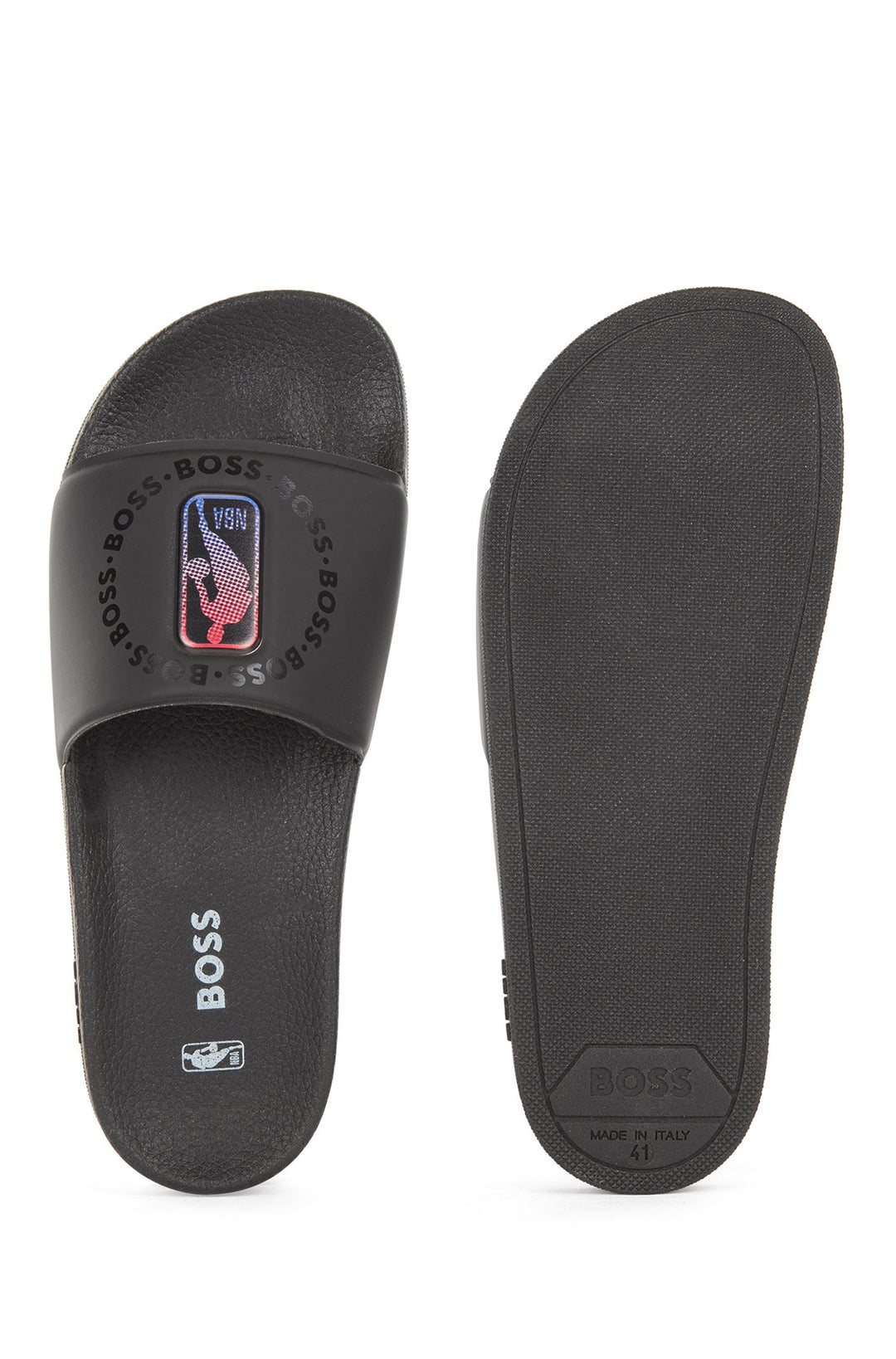 BOSS Standard Sole Slippers in Plastic - BAY_IT_SLID_NBA1 10242424 01-50472029 - Concorde Fashion#color_black-001