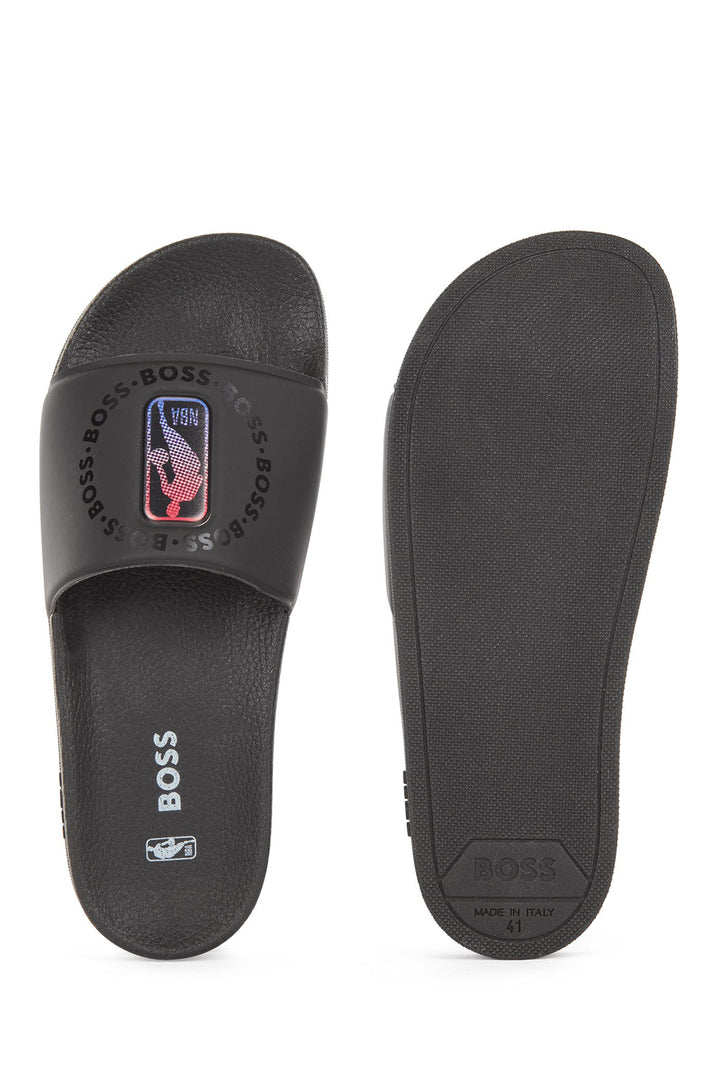 BOSS Standard Sole Slippers in Plastic - BAY_IT_SLID_NBA1 10242424 01-50472029 - Concorde Fashion#color_black-001