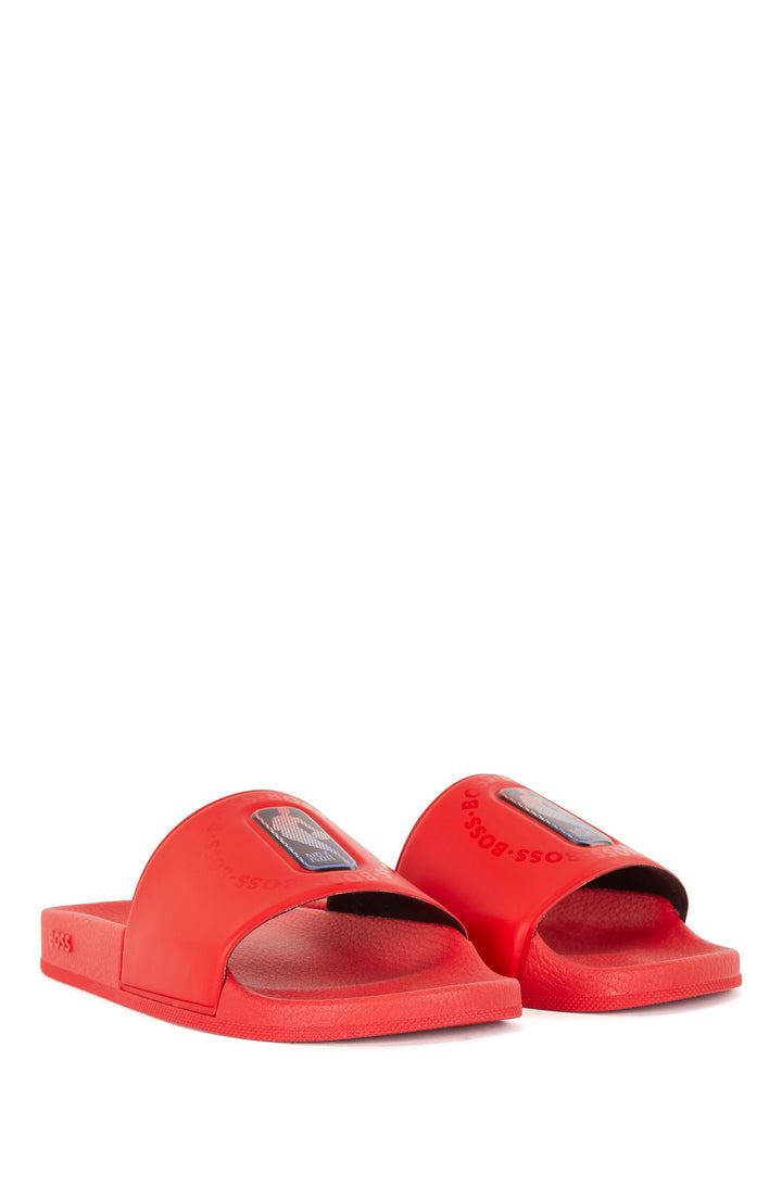 BOSS Standard Sole Slippers in Plastic - BAY_IT_SLID_NBA1 10242424 01-50472029 - Concorde Fashion#color_red-645