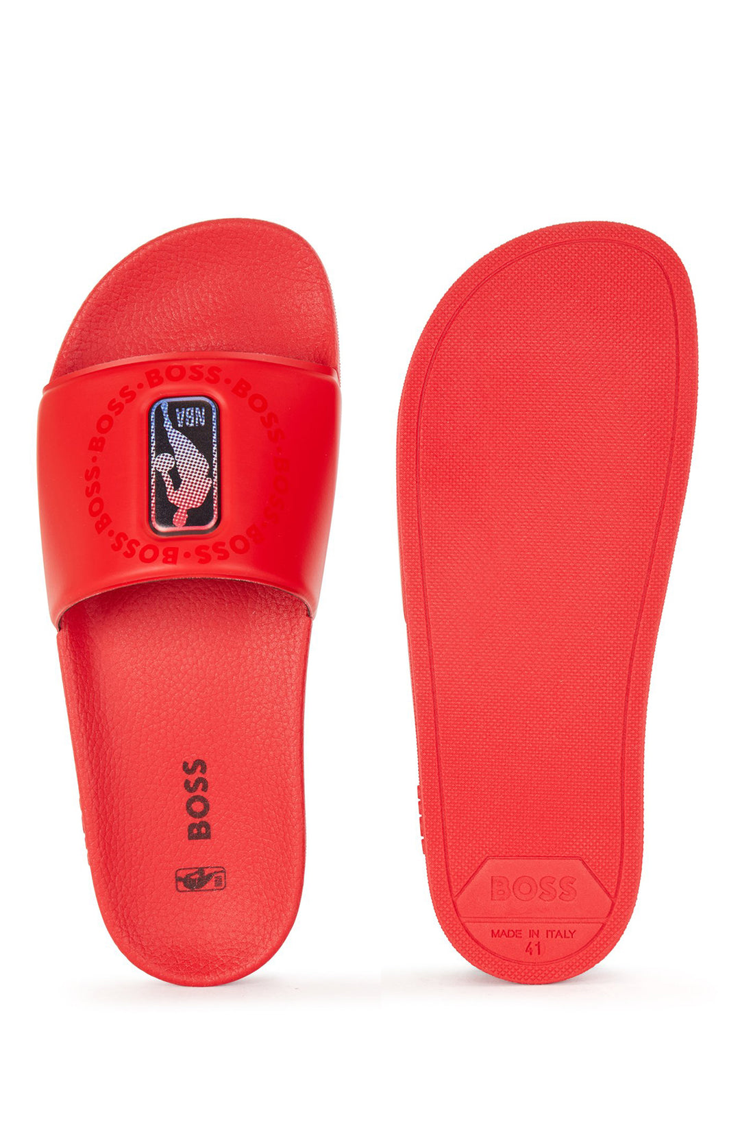 BOSS Standard Sole Slippers in Plastic - BAY_IT_SLID_NBA1 10242424 01-50472029 - Concorde Fashion#color_red-645