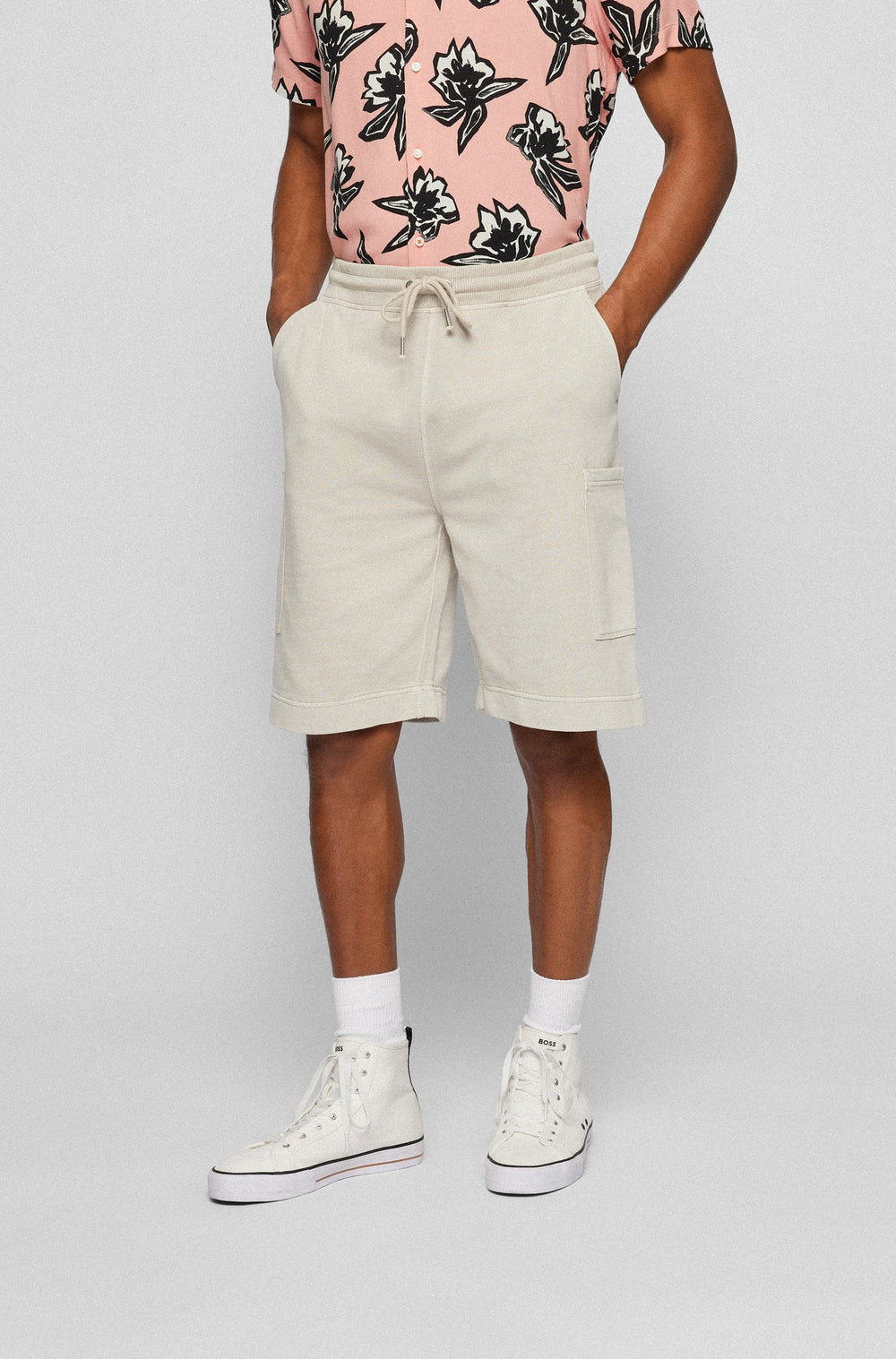 BOSS Regular Fit Shorts in cotton - SEFADE 10242542 01-50472406 - Concorde Fashion#color_beige-271