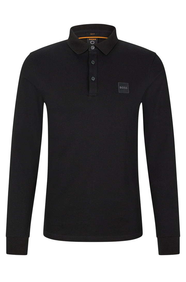 BOSS Slim Fit Polos in cotton mix - PASSERBY 10242645 01-50472681- Concorde Fashion#color_black-001