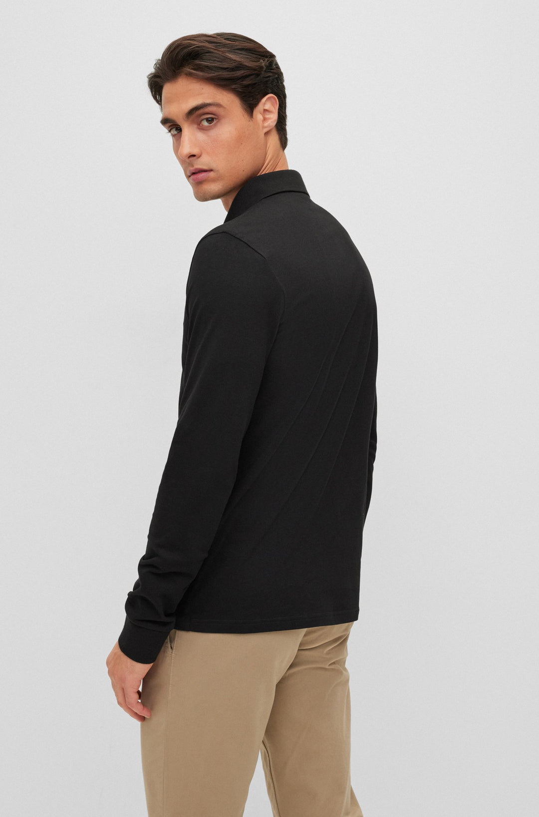 BOSS Slim Fit Polos in cotton mix - PASSERBY 10242645 01-50472681- Concorde Fashion#color_black-001