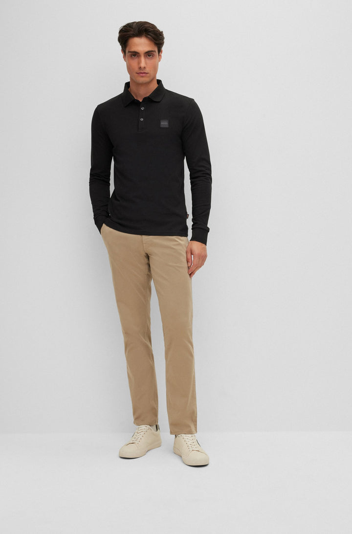 BOSS Slim Fit Polos in cotton mix - PASSERBY 10242645 01-50472681- Concorde Fashion#color_black-001