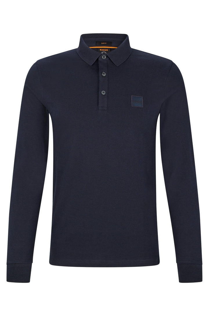BOSS Slim Fit Polos in cotton mix - PASSERBY 10242645 01-50472681- Concorde Fashion#color_navy-404