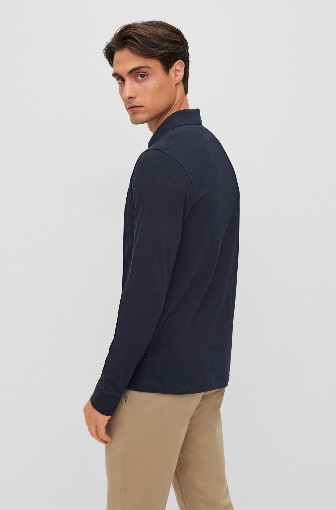 BOSS Slim Fit Polos in cotton mix - PASSERBY 10242645 01-50472681- Concorde Fashion#color_navy-404