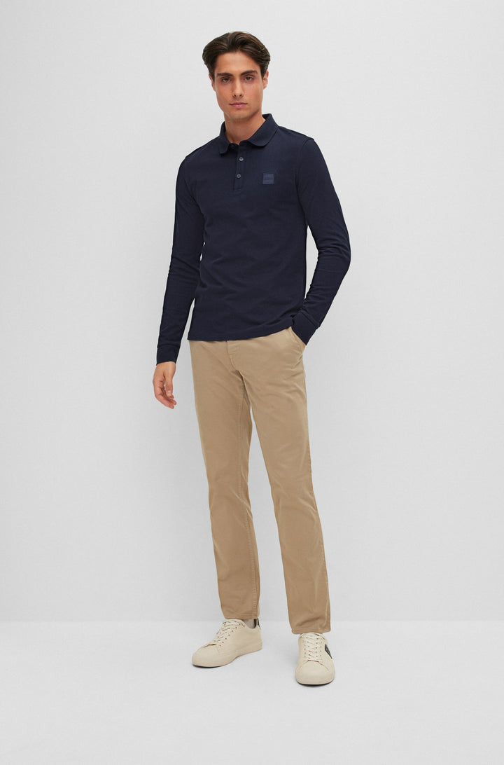 BOSS Slim Fit Polos in cotton mix - PASSERBY 10242645 01-50472681- Concorde Fashion#color_navy-404