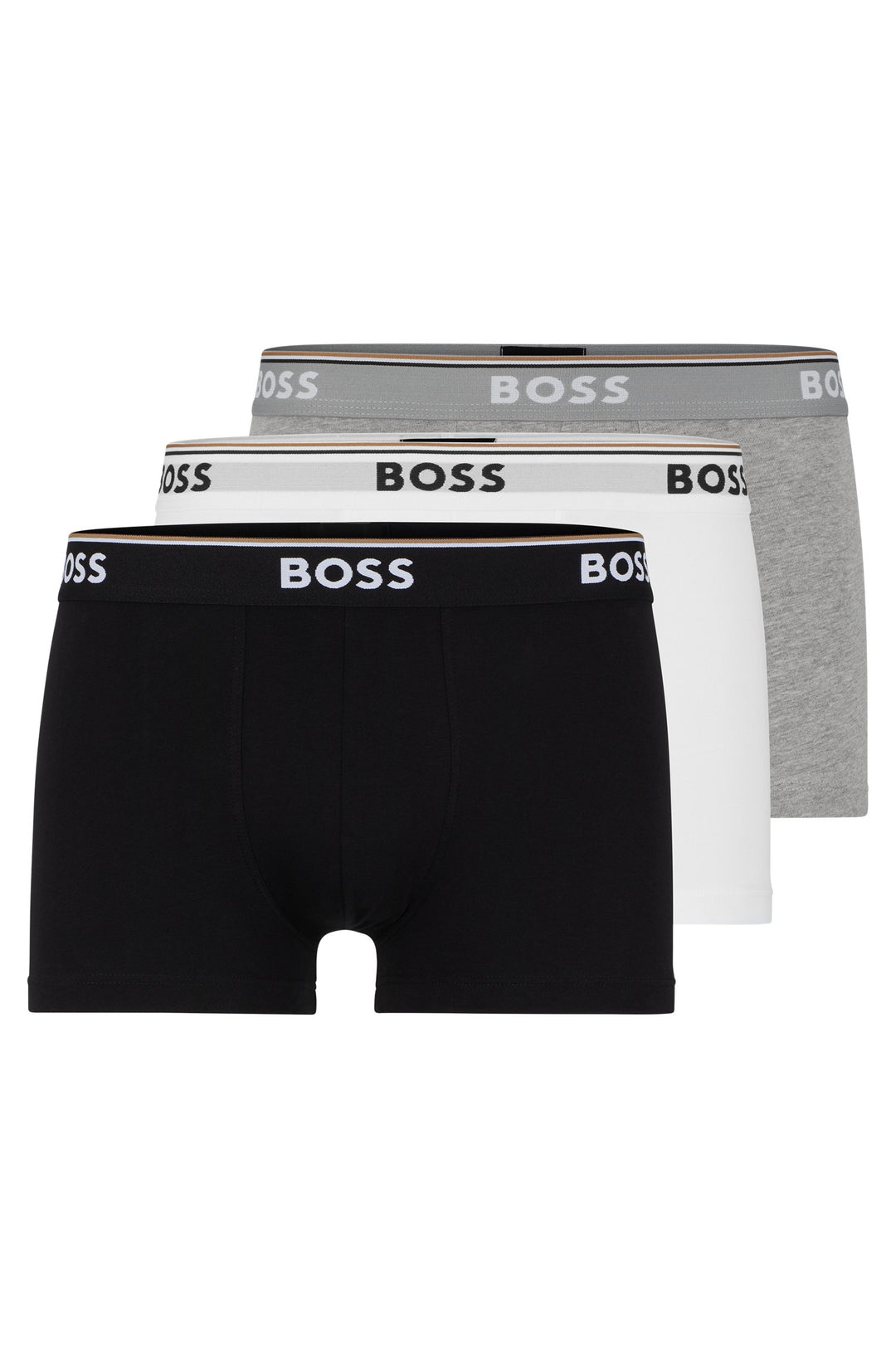 BOSS Regular Fit Trunks in cotton mix - TRUNK 3P POWER 10242934 01-50475274- Concorde Fashion#color_assorted-999