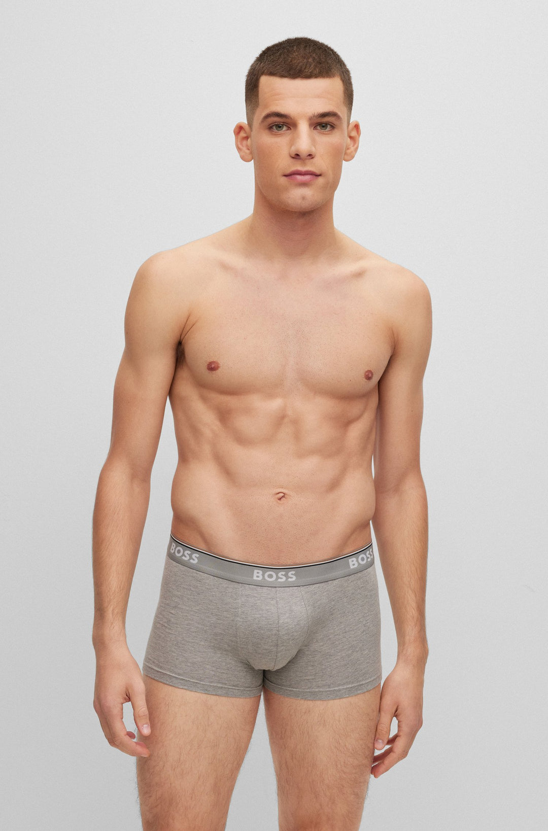 BOSS Regular Fit Trunks in cotton mix - TRUNK 3P POWER 10242934 01-50475274- Concorde Fashion#color_assorted-999