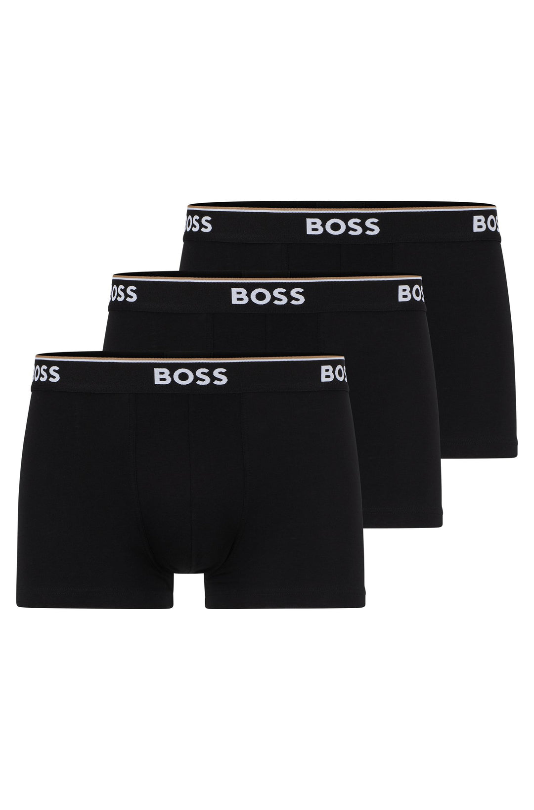 BOSS Regular Fit Trunks in cotton mix - TRUNK 3P POWER 10242934 01-50475274- Concorde Fashion#color_black-001