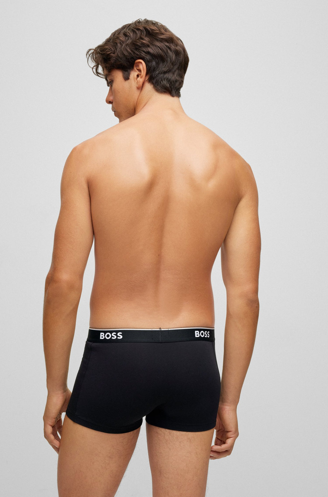 BOSS Regular Fit Trunks in cotton mix - TRUNK 3P POWER 10242934 01-50475274- Concorde Fashion#color_black-001