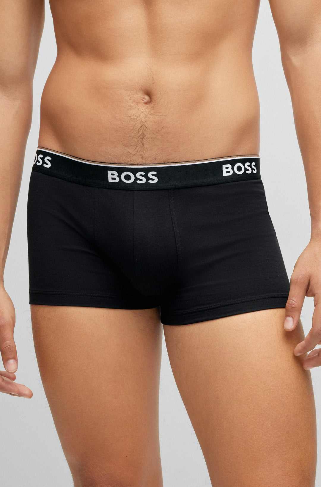 BOSS Regular Fit Trunks in cotton mix - TRUNK 3P POWER 10242934 01-50475274- Concorde Fashion#color_black-001