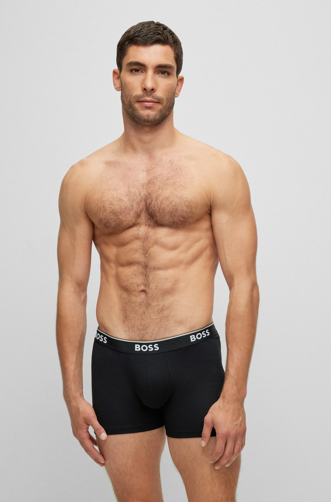 BOSS Regular Fit Boxers in cotton mix - BOXERBR 3P POWER 10242934 01-50475282- Concorde Fashion#color_assorted-999